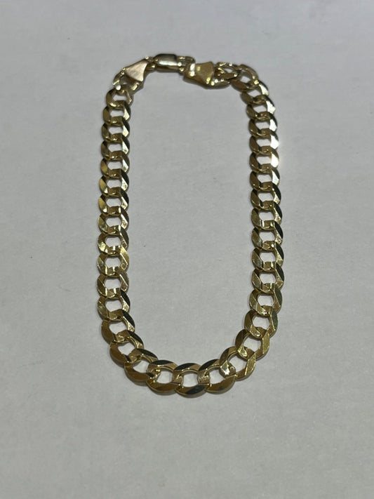 14K Yellow Gold Cuban Link Bracelet  Men's Bracelet