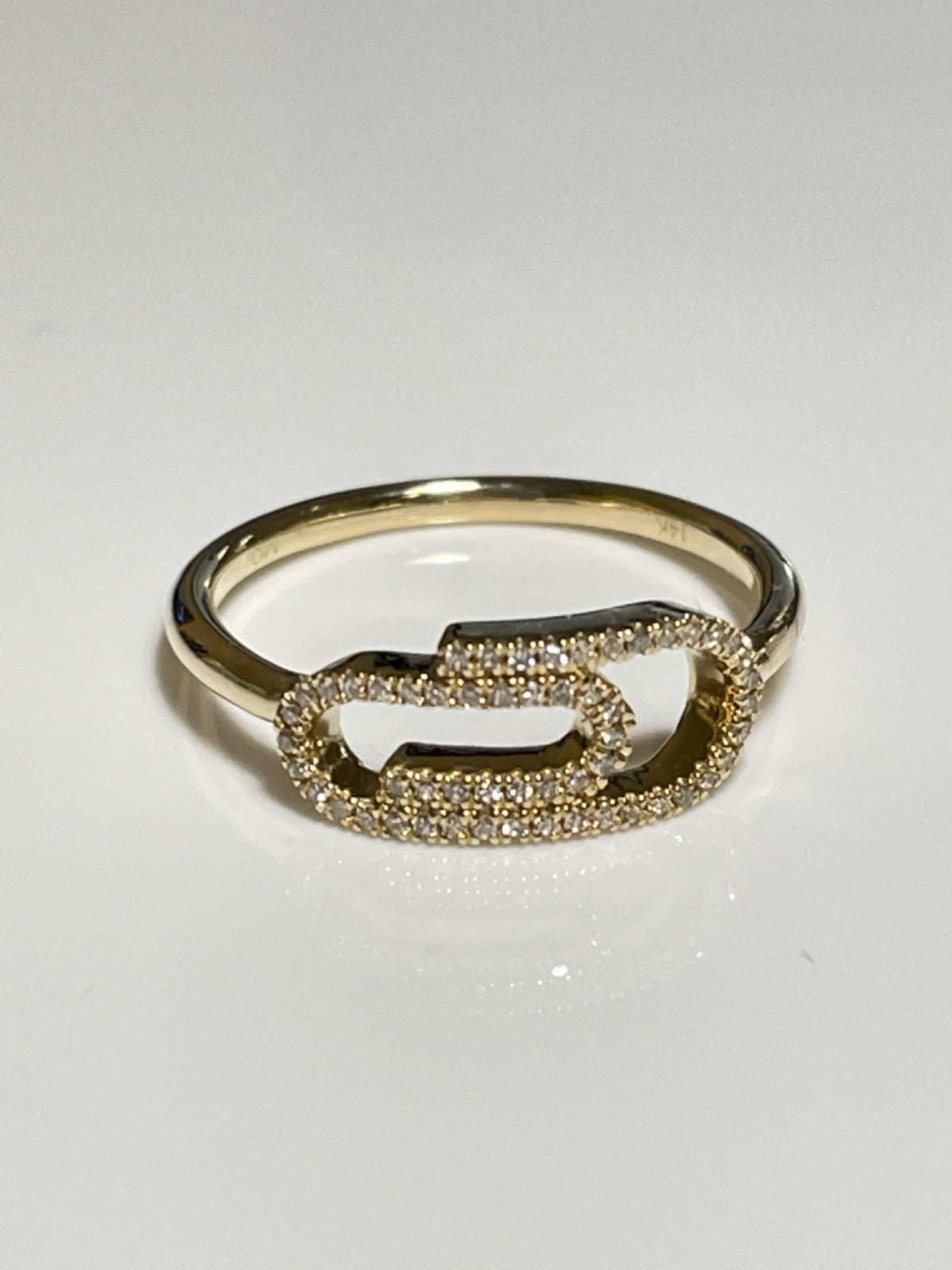 14K Yellow Gold Clip Ring with Diamond