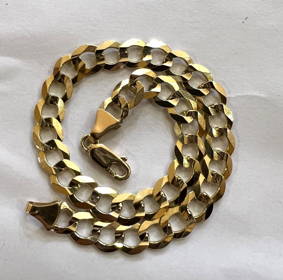 14K Yellow Gold Curb Chain  Men's Bracelet