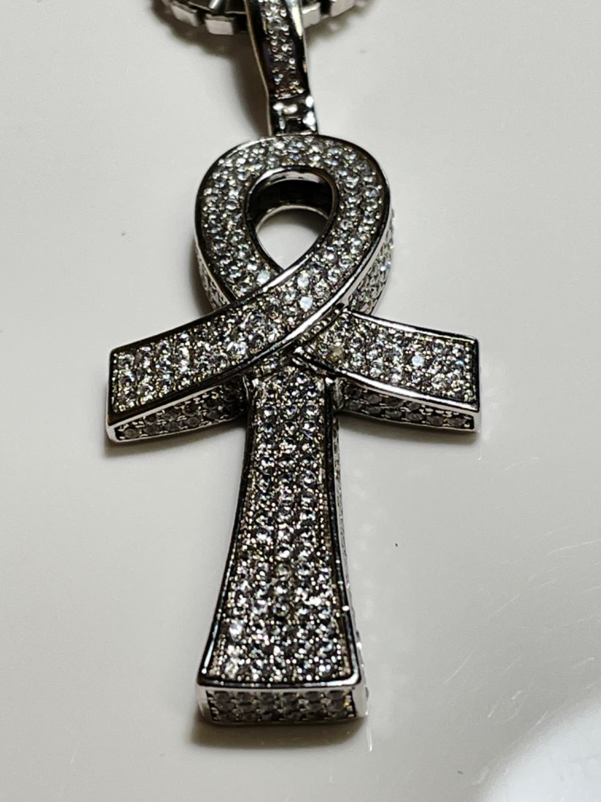 Silver Cross  Pendant with CZ
