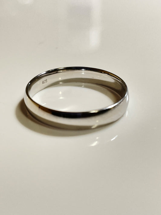 Silver Flat  Wedding Band