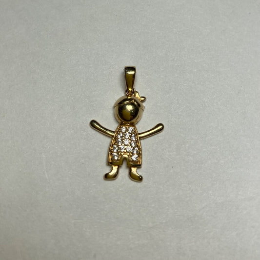 18K Yellow Gold  Charm with CZ