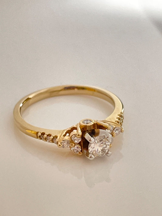 14K Yellow Gold  Engagement Ring with Diamond