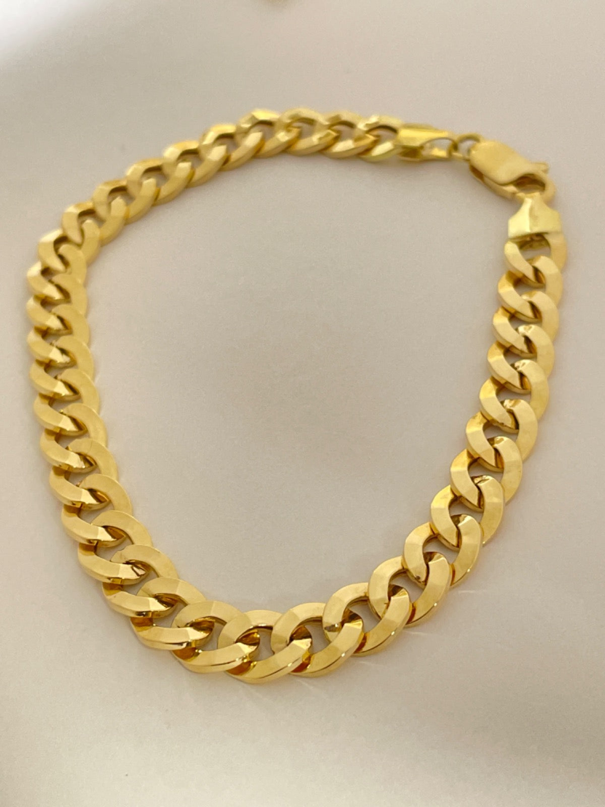 18K Yellow Gold Cubano Link Bracelet