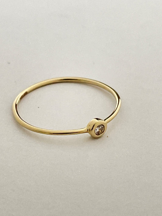 14K Yellow Gold  Ring with Diamond