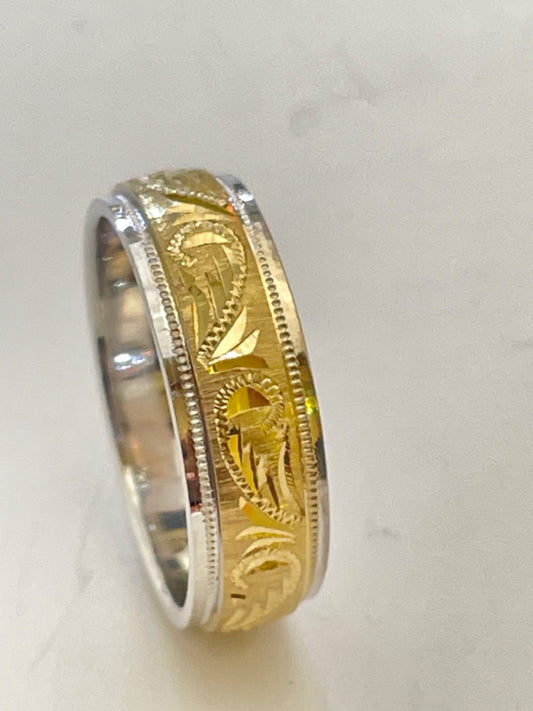 18K Two-Tone Gold  Wedding Band