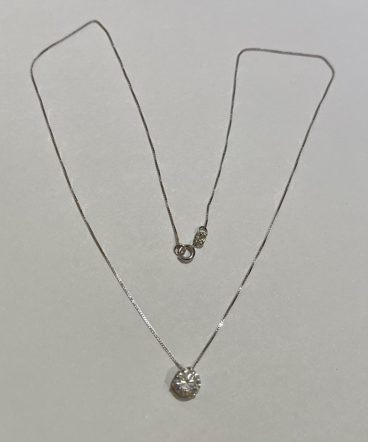 18K White Gold  Necklace with CZ