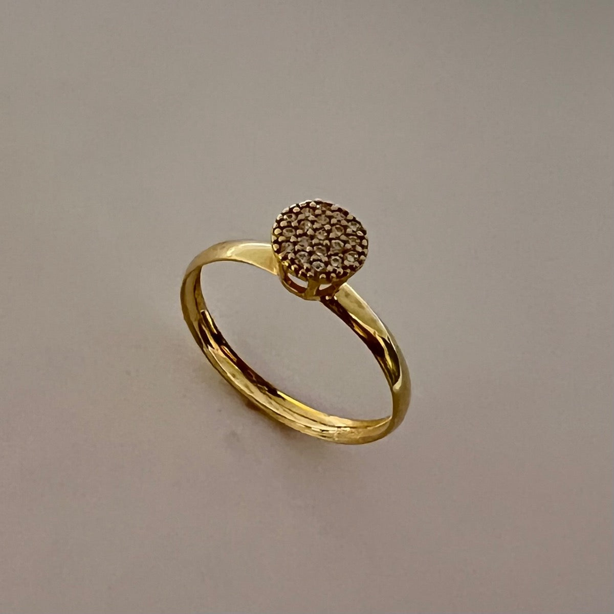 18K Yellow Gold “Chuveiro”  Ring with CZ
