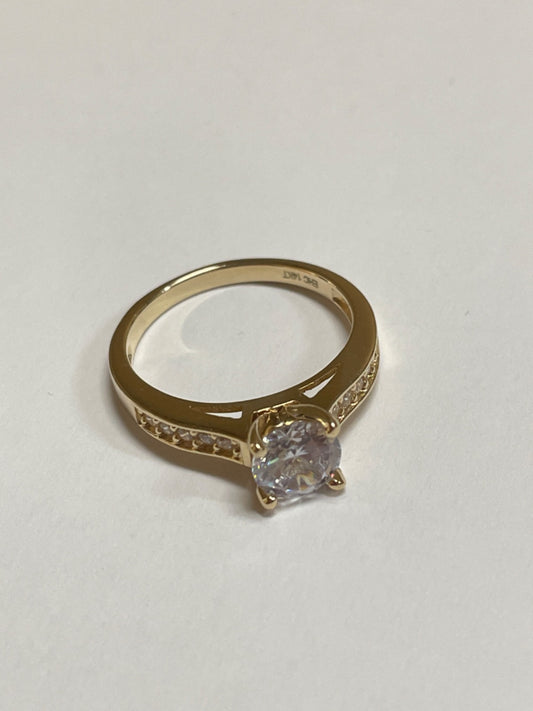 14K Yellow Gold  Ring with CZ