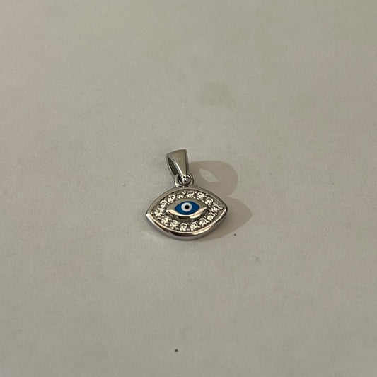 Silver Evil Eye  Pendant with CZ