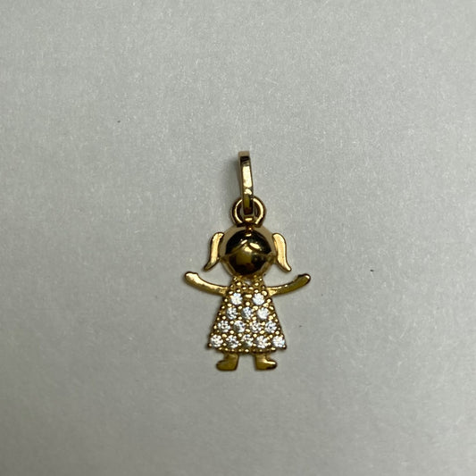 18K Yellow Gold  Charm with CZ