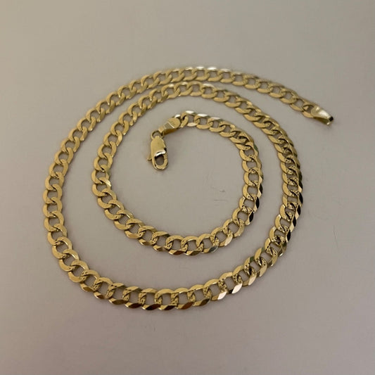 14K Yellow Gold Curb  Chain