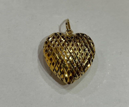 18K Yellow Gold Heart  Pendant