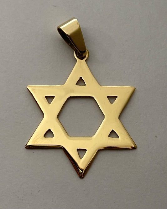 18K Yellow Gold Star of David Pendant