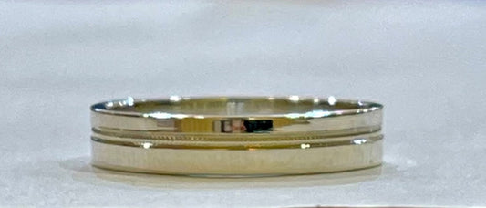 White Silver  Wedding Band