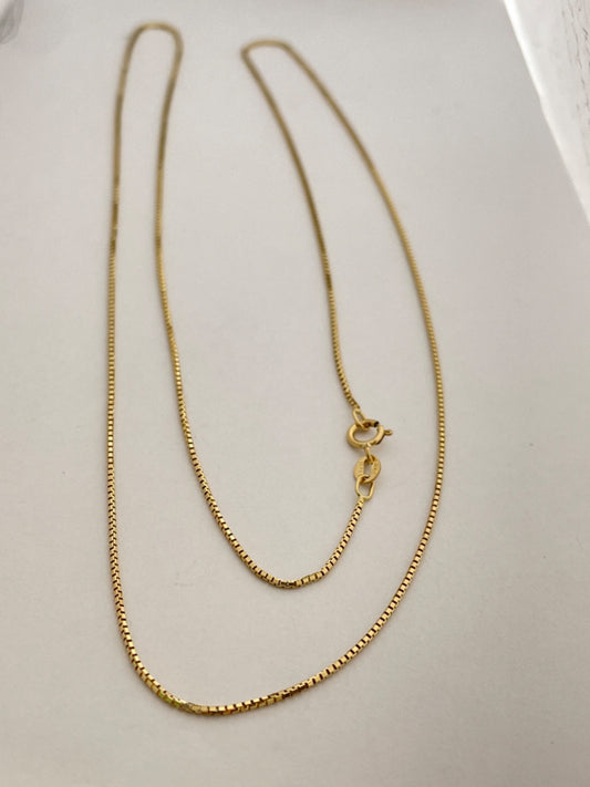 18K Yellow Gold Box Chain