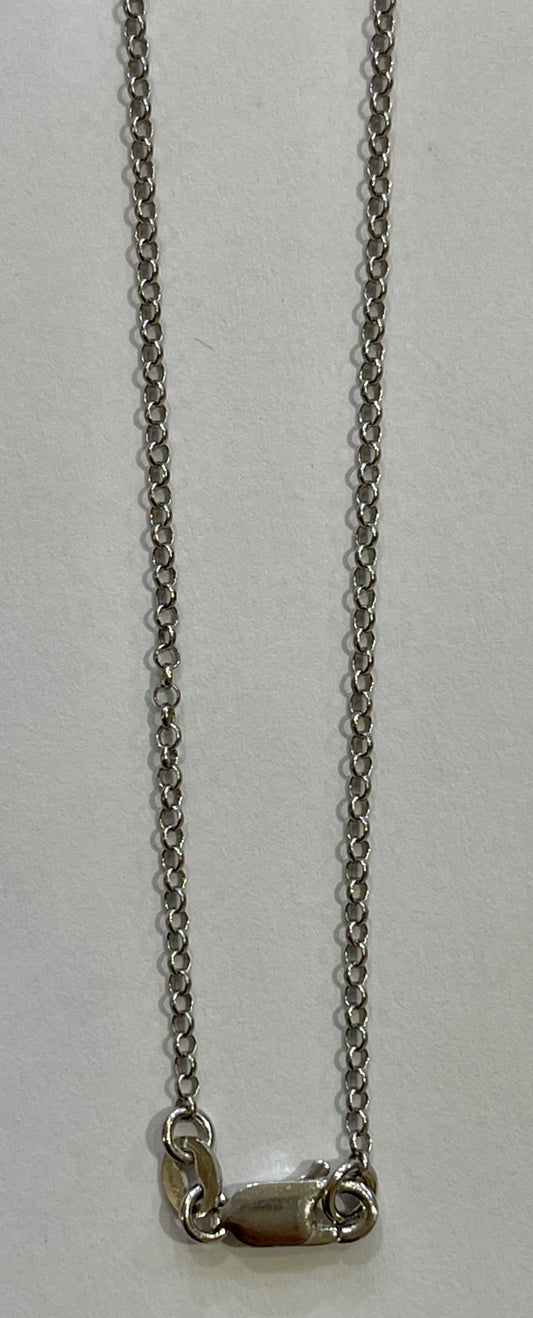 White Silver Hollow Rolo Chain