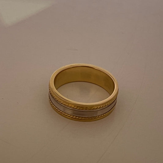 18K Two-Tone Gold  Wedding Band