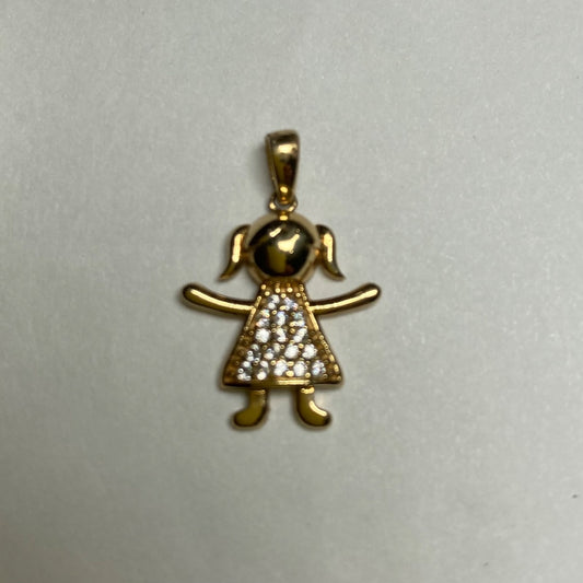 18K Yellow Gold  Charm with CZ