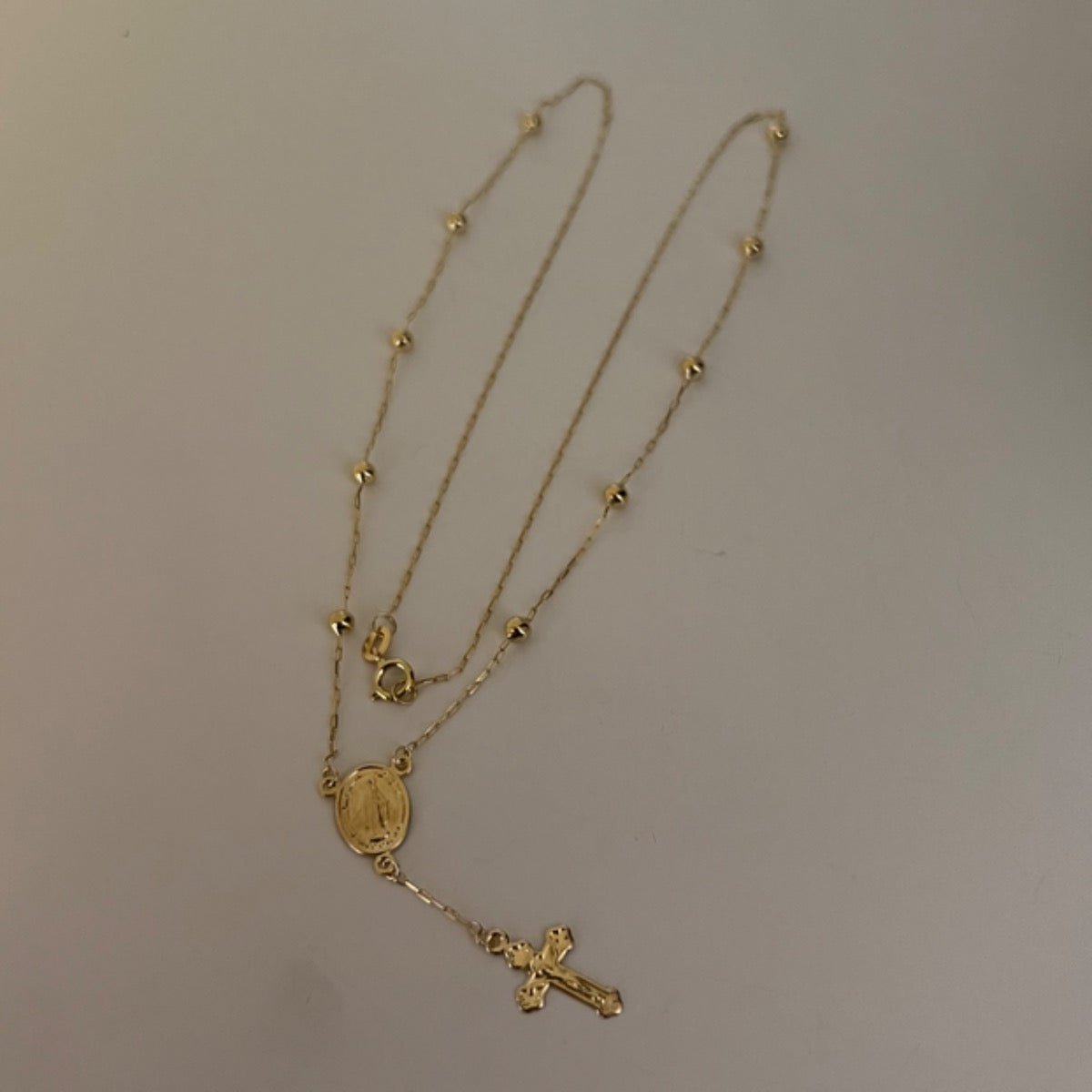18K Yellow Gold Rosary  Necklace