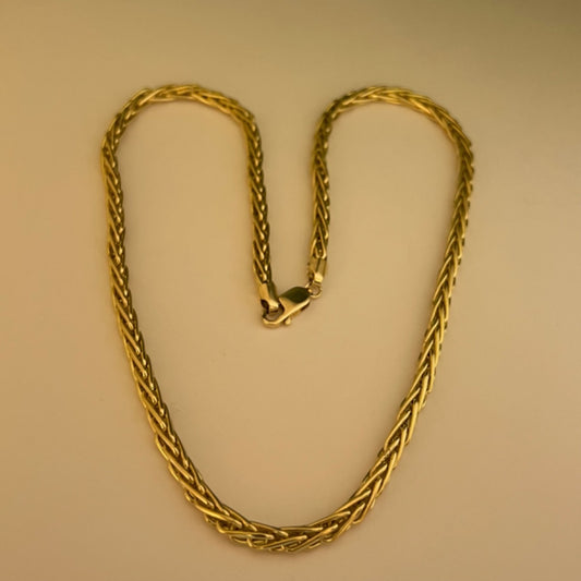 18K Yellow Gold Wheat  Chain