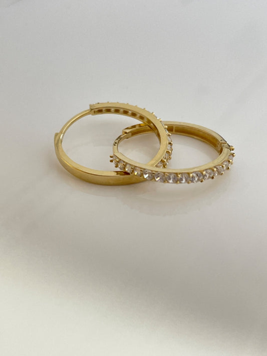 18K Yellow Gold  Earring with CZ