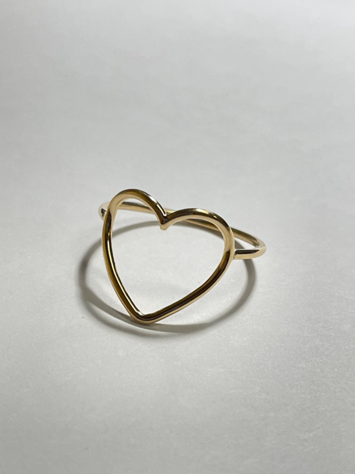 18K Yellow Gold Heart  Ring