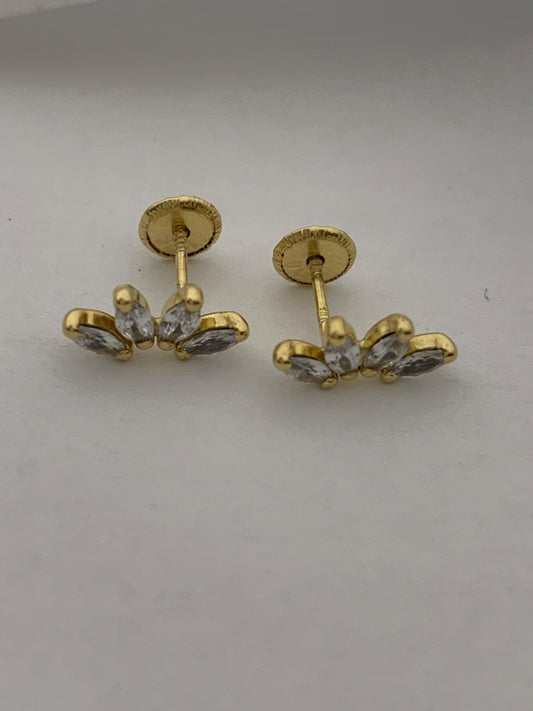 18K Yellow Gold  Earring with CZ