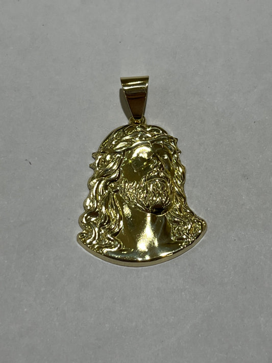 18K Yellow Gold Jesus Pendant