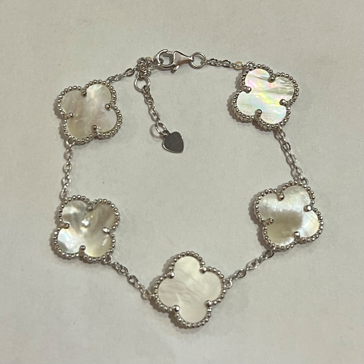 Silver Four Leaf Clover  Bracelet