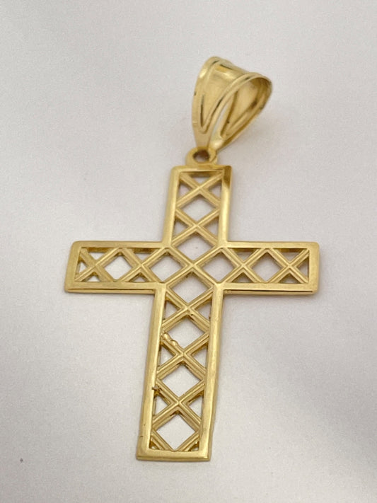 18K Yellow Gold Cross Pendant