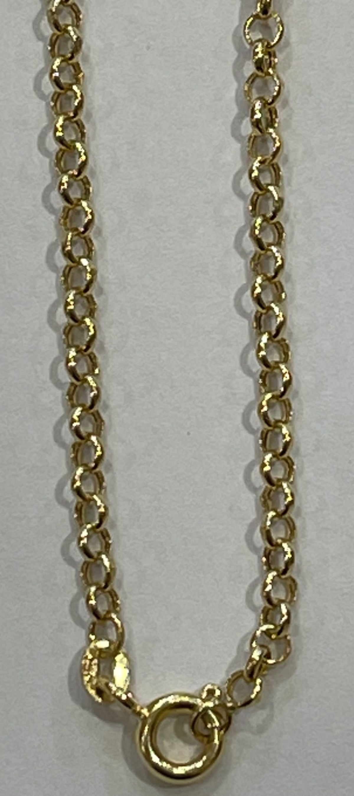 18K Yellow Gold Hollow Rolo Chain