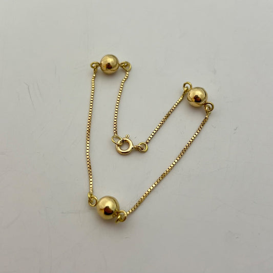 18K Yellow Gold Ball Bracelet