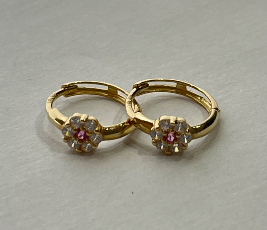 14K Yellow Gold Hope  Earring with CZ