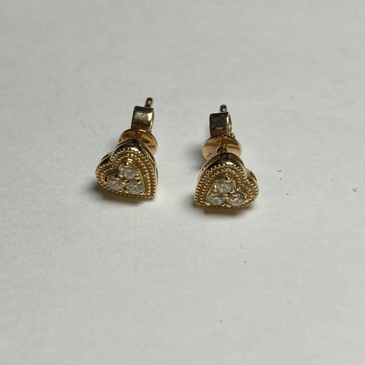 14K Yellow Gold  Earring with Diamond