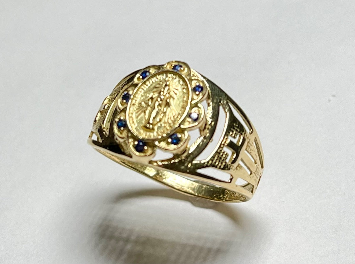 18K Yellow Gold “Nossa Senhora” Ring with CZ