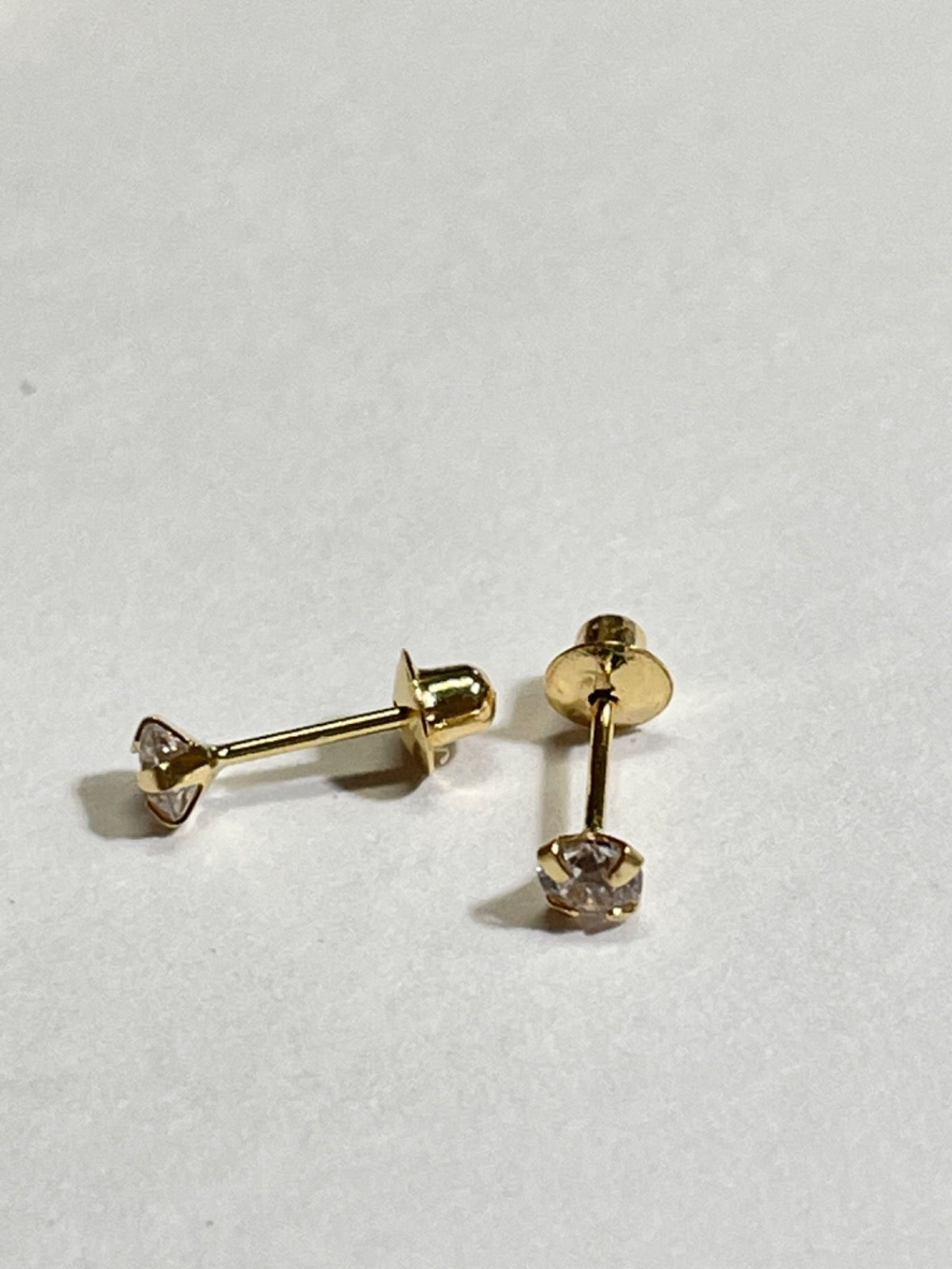 18K Yellow Gold 3mm Earring with CZ