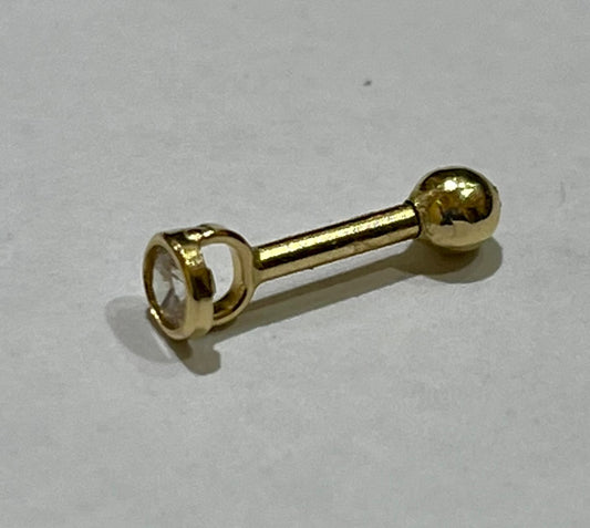 18K Yellow Gold  Piercing with CZ