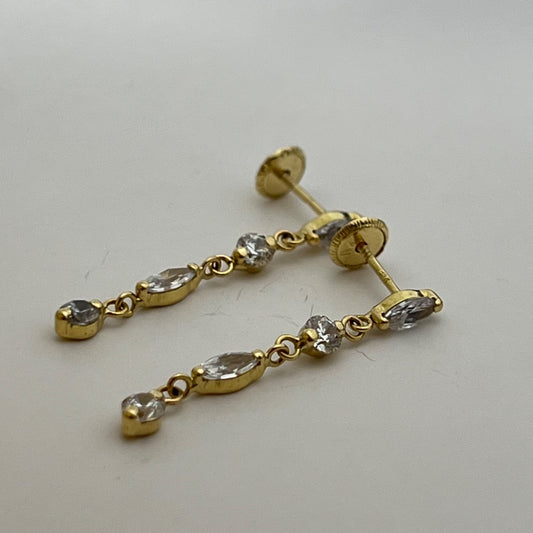 18K Yellow Gold  Earring with CZ