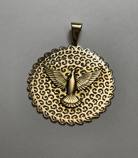 18K Yellow Gold Holy Spirit Pendant