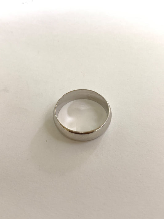 White Silver Plain Men’s  Wedding Band