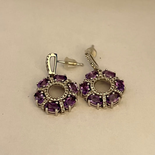 Silver  Earring with Amethyst