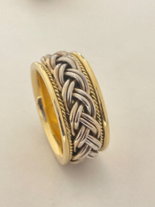 18K Two-Tone Gold Handmade  Wedding Band