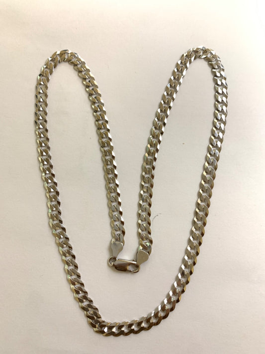 White Silver Cuban Chain