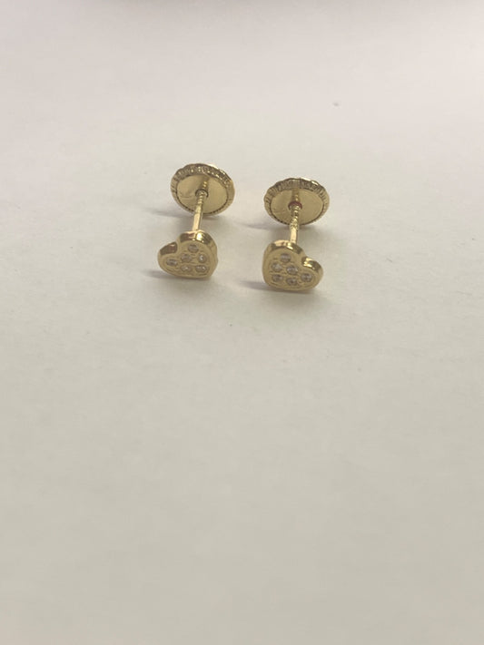 18K Yellow Gold  Earring with CZ