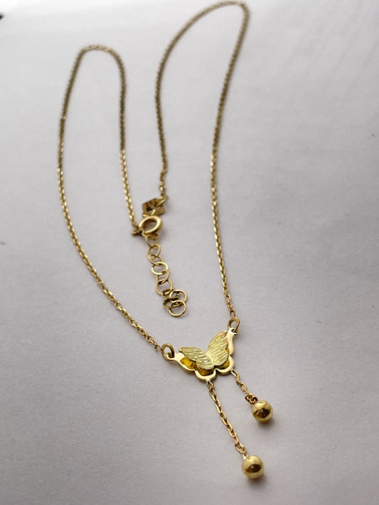 18K Yellow Gold  Charm Necklace Set