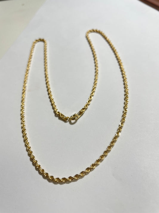 18K Yellow Gold Rope  Chain