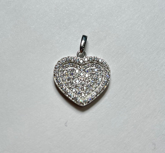 Silver Heart  Pendant with CZ