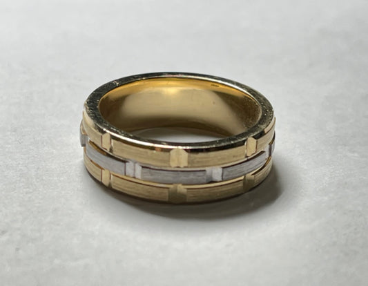 18K Two-Tone Gold  Wedding Band