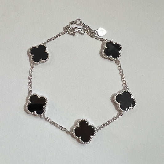 Silver Four Leaf Clover  Bracelet